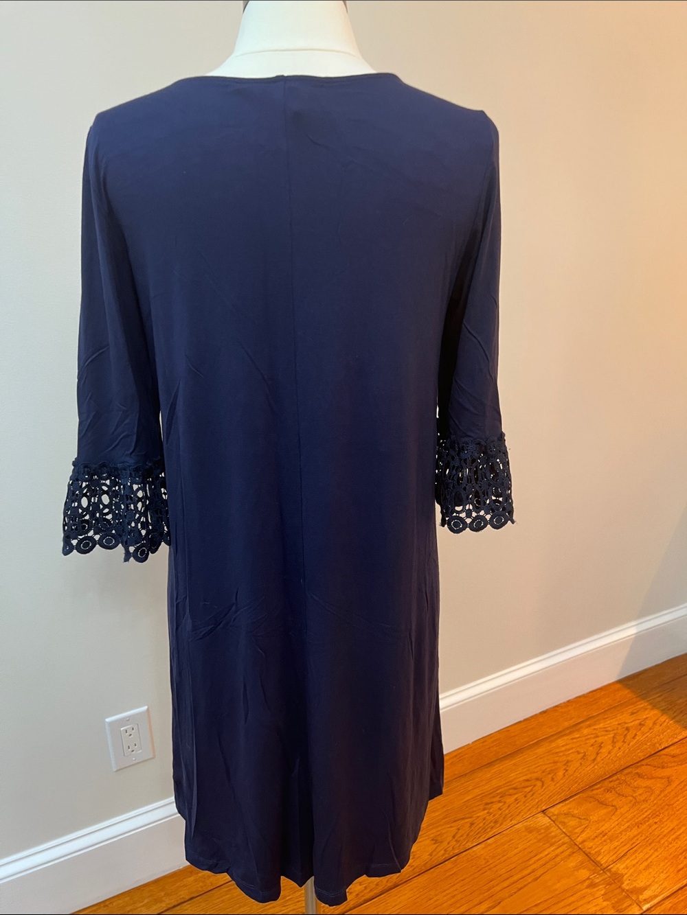 Lilly Pulitzer Navy Crochet-Sleeve Midi Dress - Picture 3 of 8